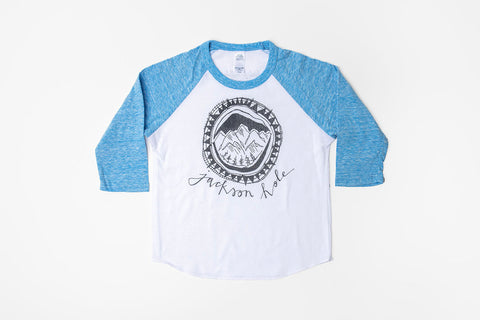 JH Logo Kid's Baseball Shirt Pool Blue/White