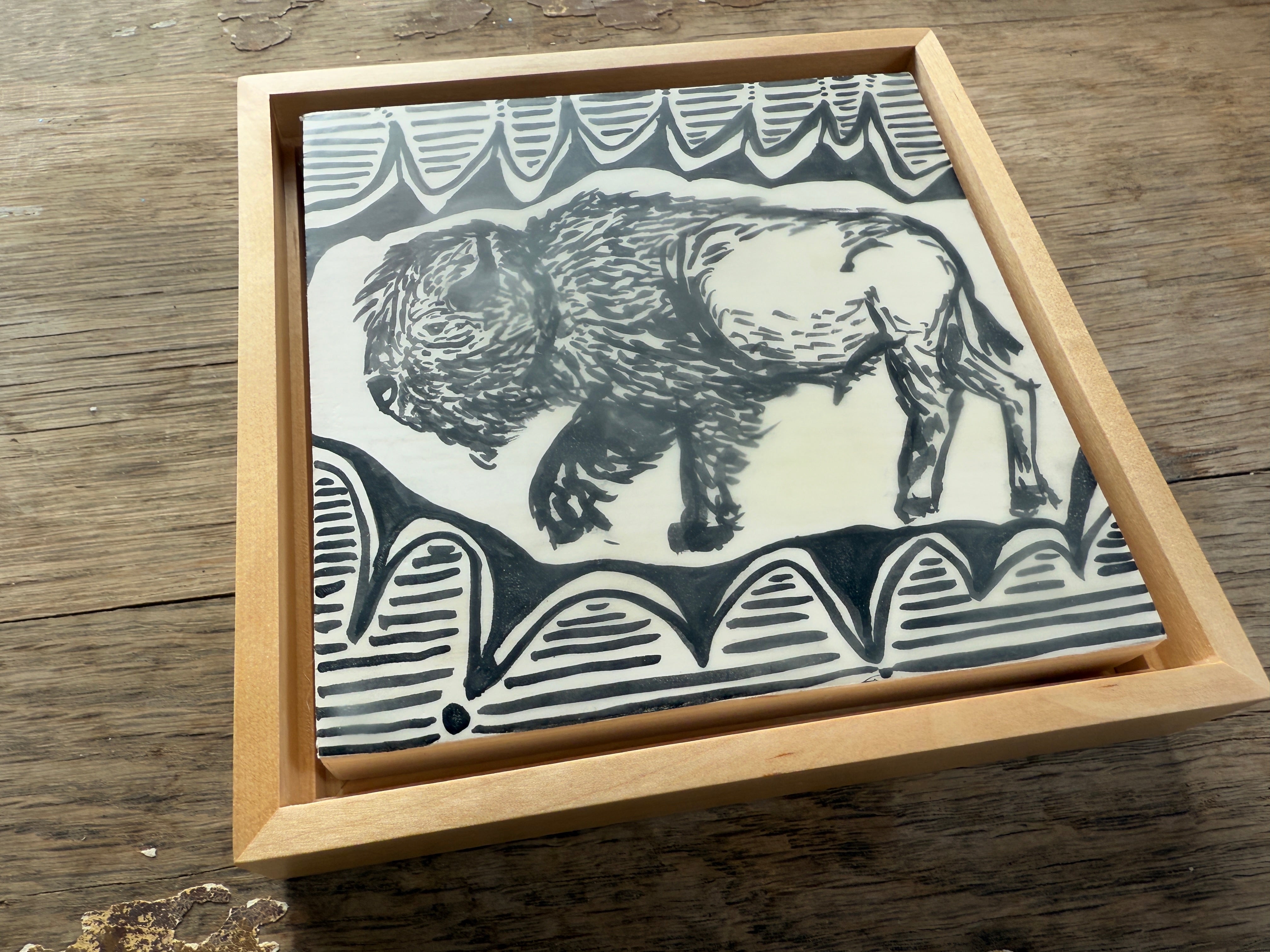 India Ink - Bison 3 - Floater Frame