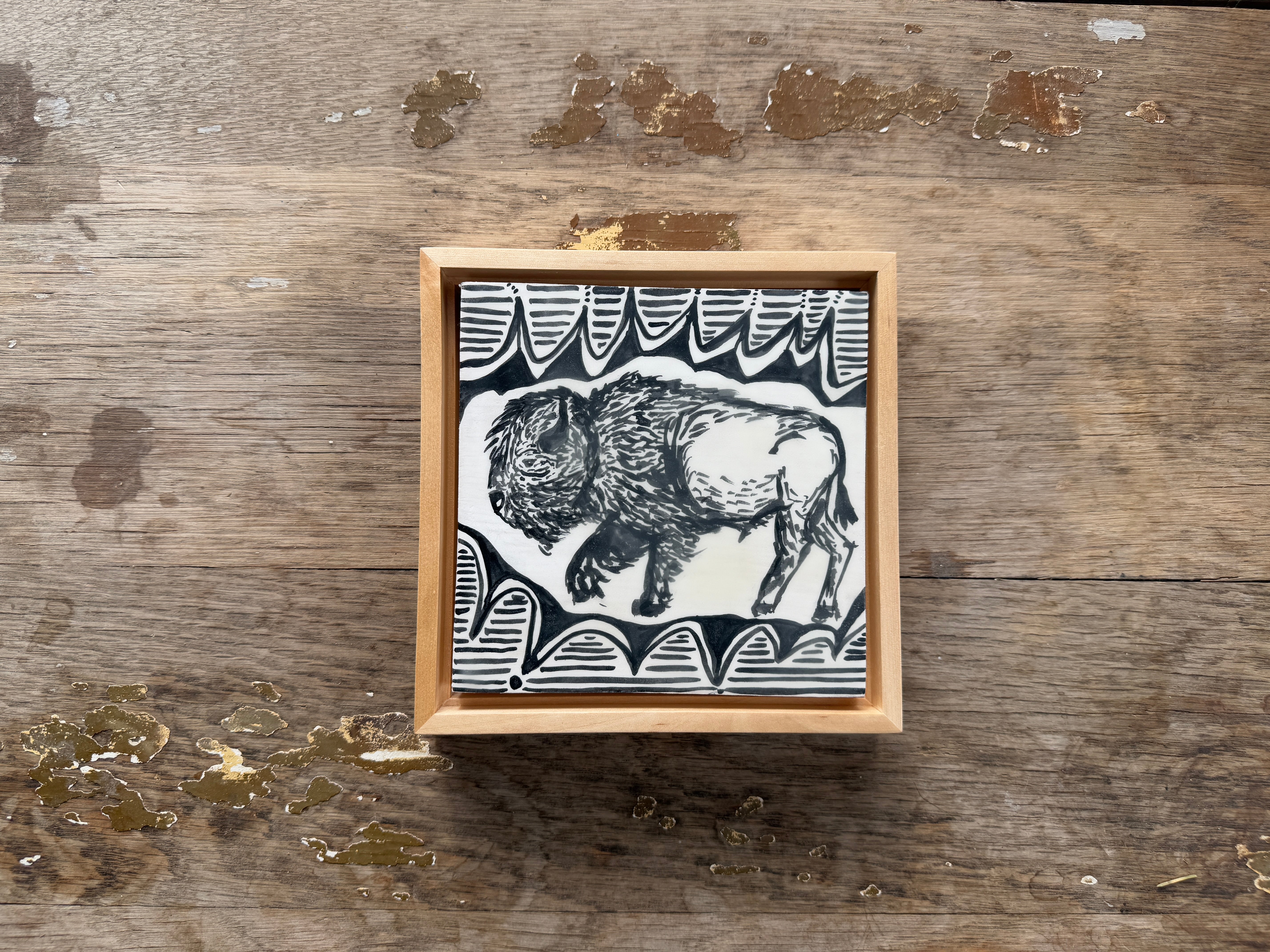 India Ink - Bison 3 - Floater Frame