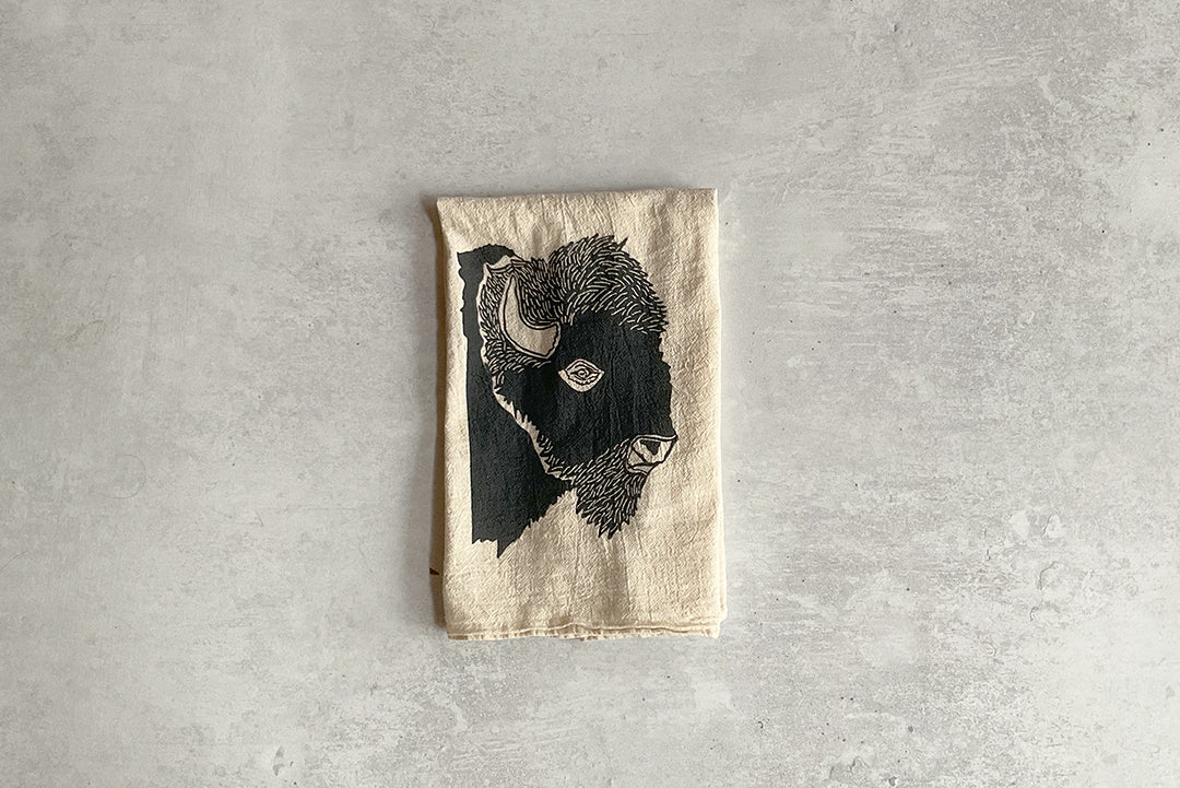 Bison Profile Tea Towel