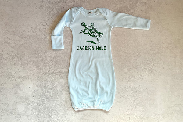Jackson Hole Bronco Newborn Gown - Bird & Buffalo