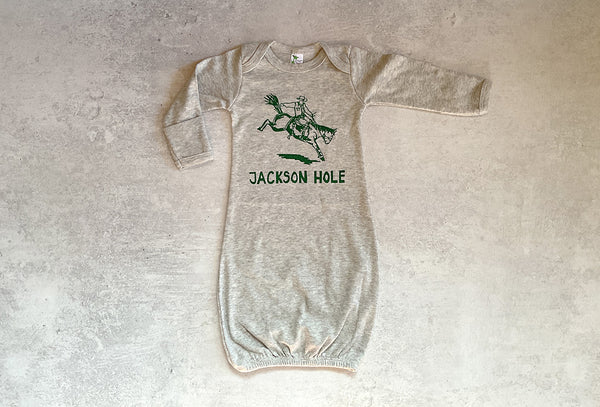 Jackson Hole Bronco Newborn Gown - Bird & Buffalo