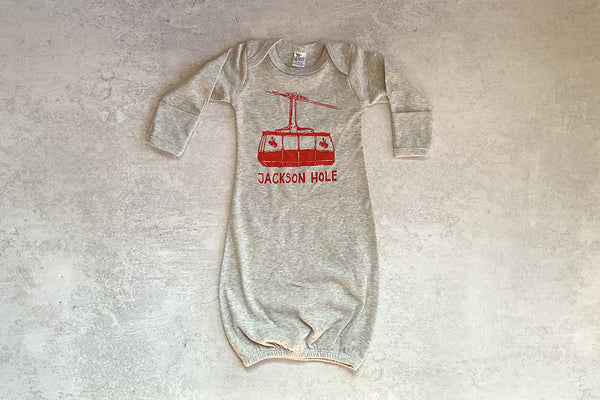 Jackson Hole Tram Baby Newborn Gown - Bird & Buffalo