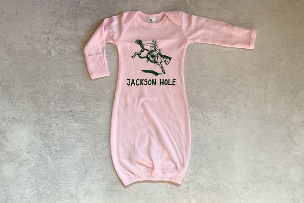 Jackson Hole Bronco Newborn Gown - Bird & Buffalo