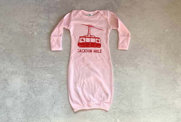 Jackson Hole Tram Baby Newborn Gown - Bird & Buffalo