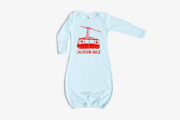 Jackson Hole Tram Baby Newborn Gown - Bird & Buffalo