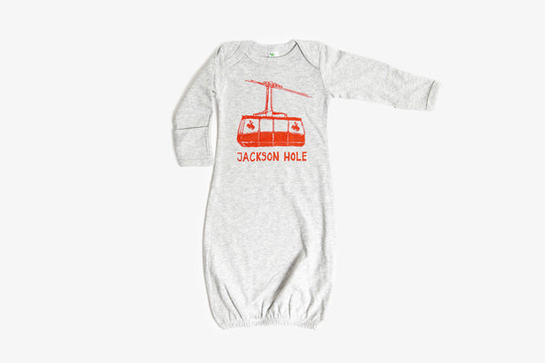 Jackson Hole Tram Baby Newborn Gown - Bird & Buffalo