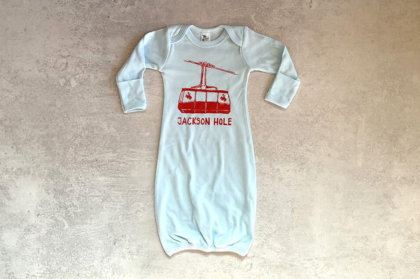 Jackson Hole Tram Baby Newborn Gown - Bird & Buffalo