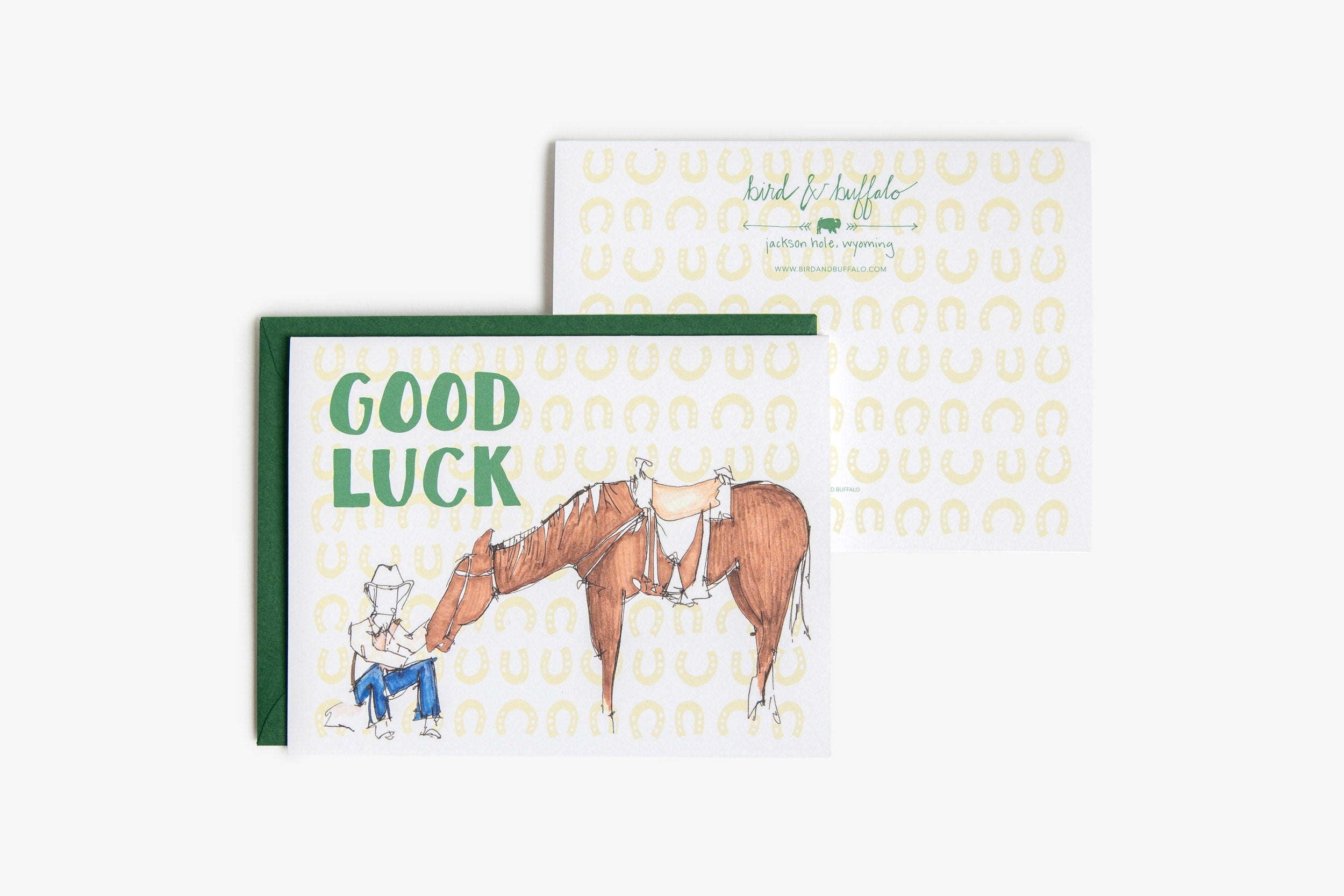 Good Luck Cowboy and Horse Greeting Card