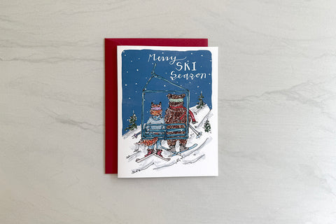 NEW! Ski Lift Animals Card