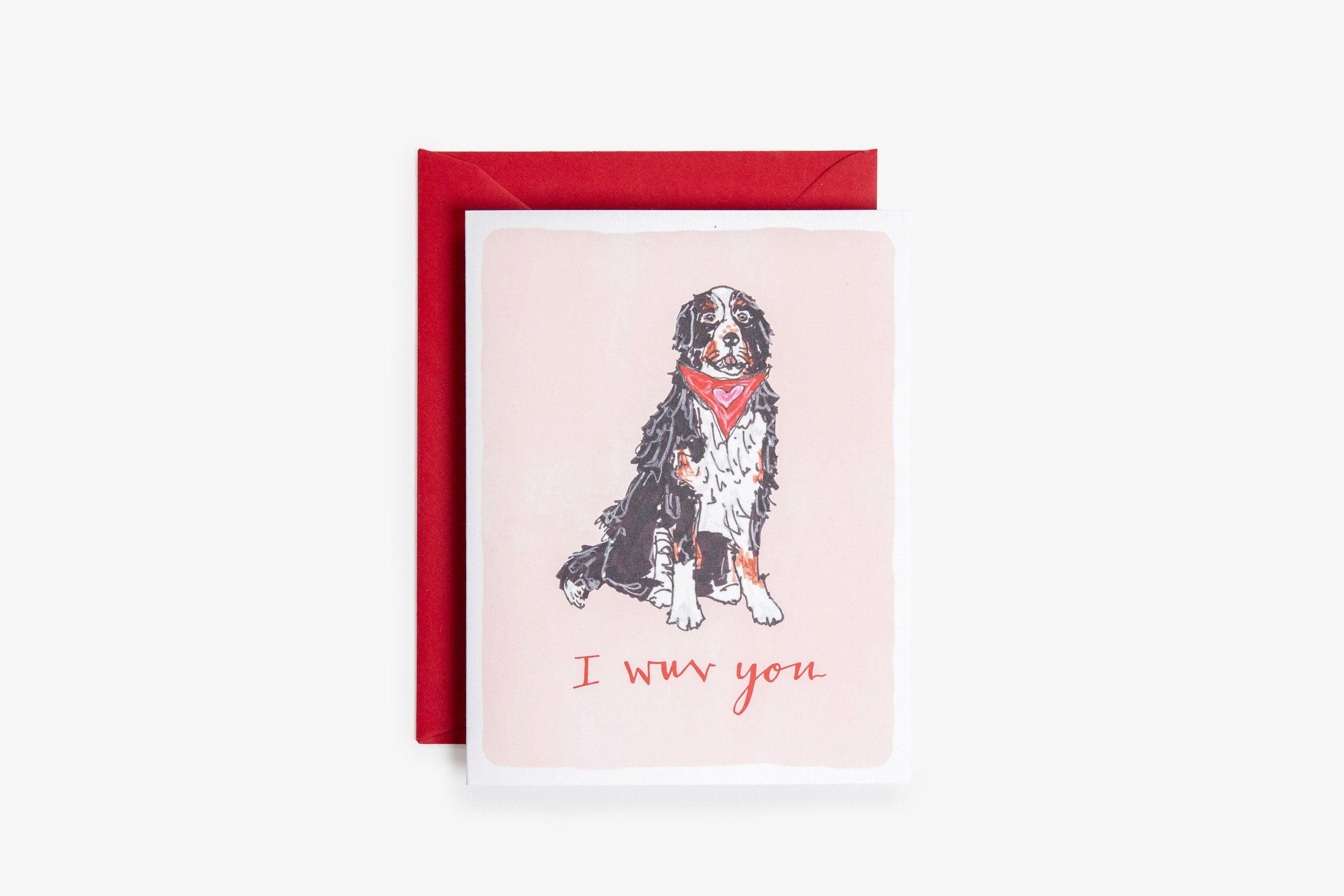 Bernese Mountain Dog Love Greeting Card - Bird & Buffalo