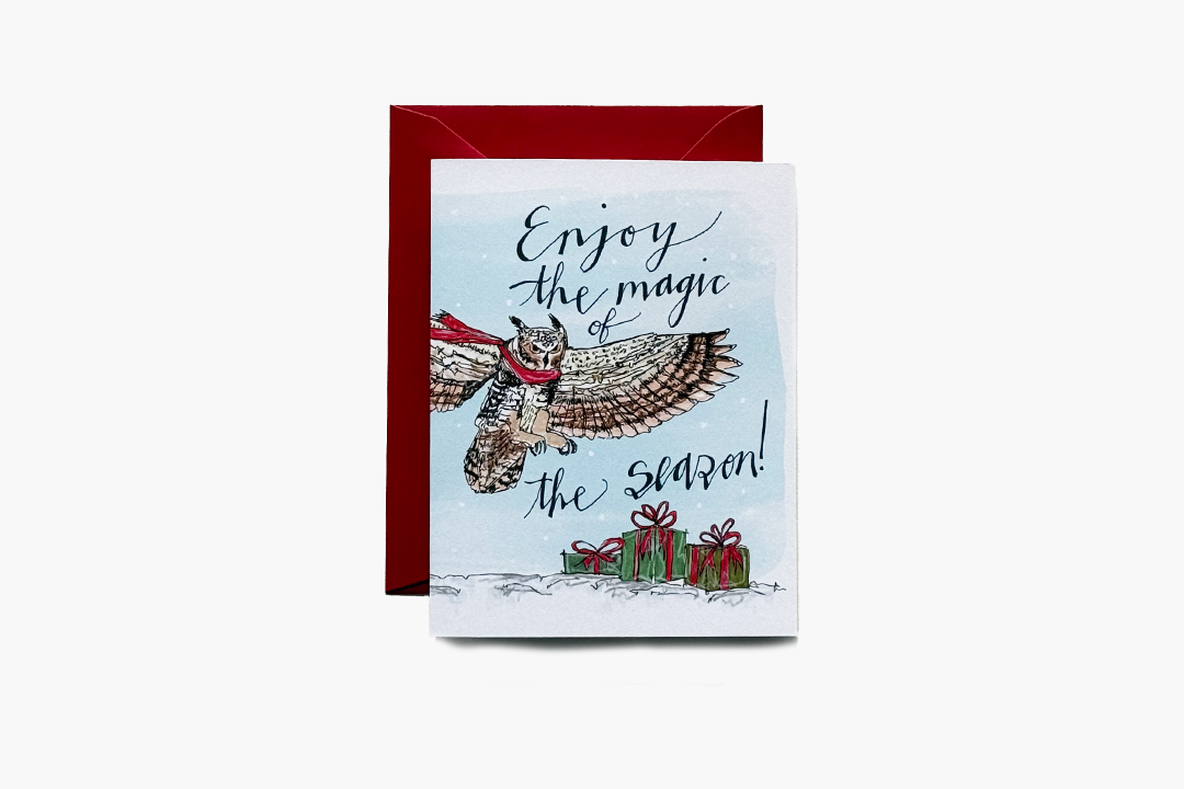 Magic Owl Card - Bird & Buffalo