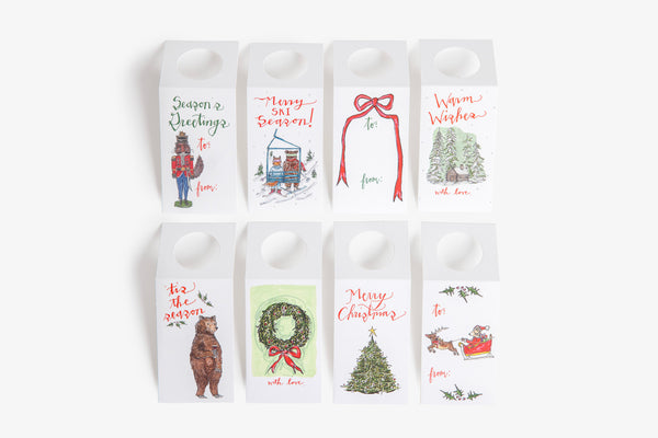 Holiday Wine Gift Tags Set of 8