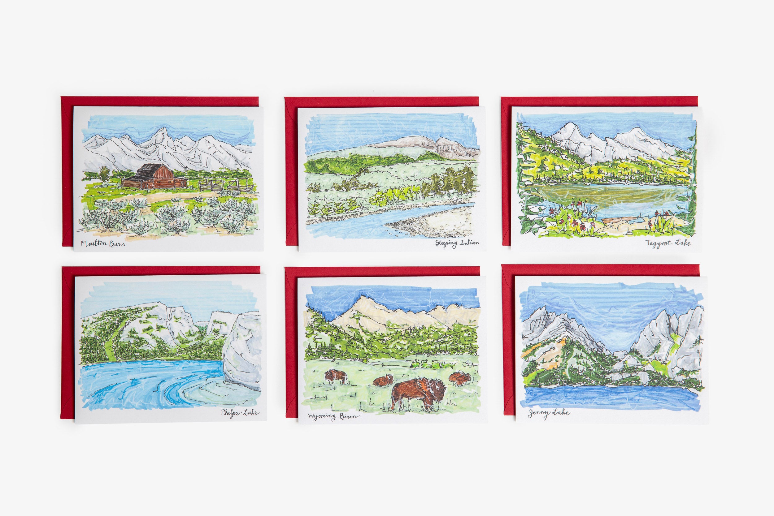 Jackson Hole Set of 6 Greeting Cards