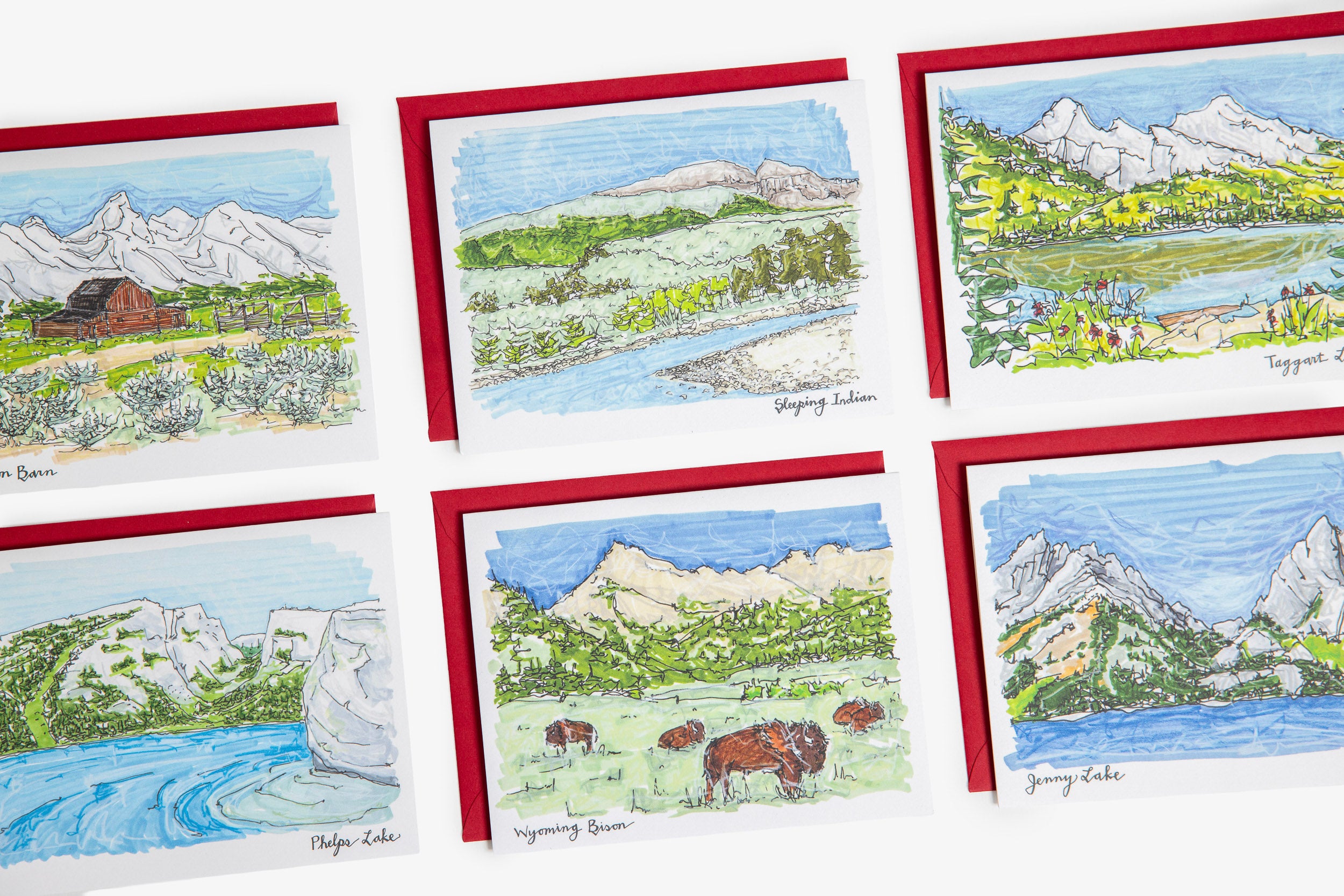 Jackson Hole Set of 6 Greeting Cards