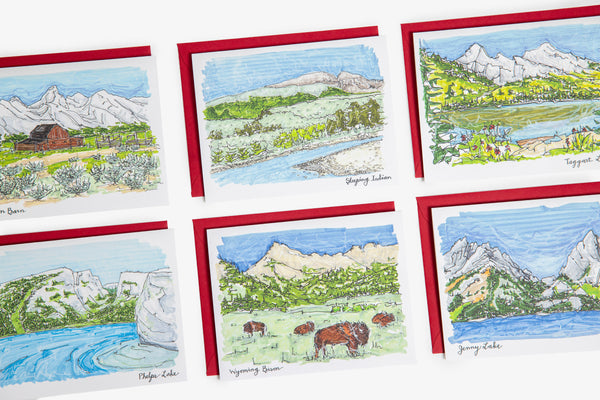 Jackson Hole Set of 6 Greeting Cards