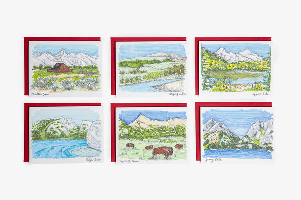 Jackson Hole Set of 6 Greeting Cards