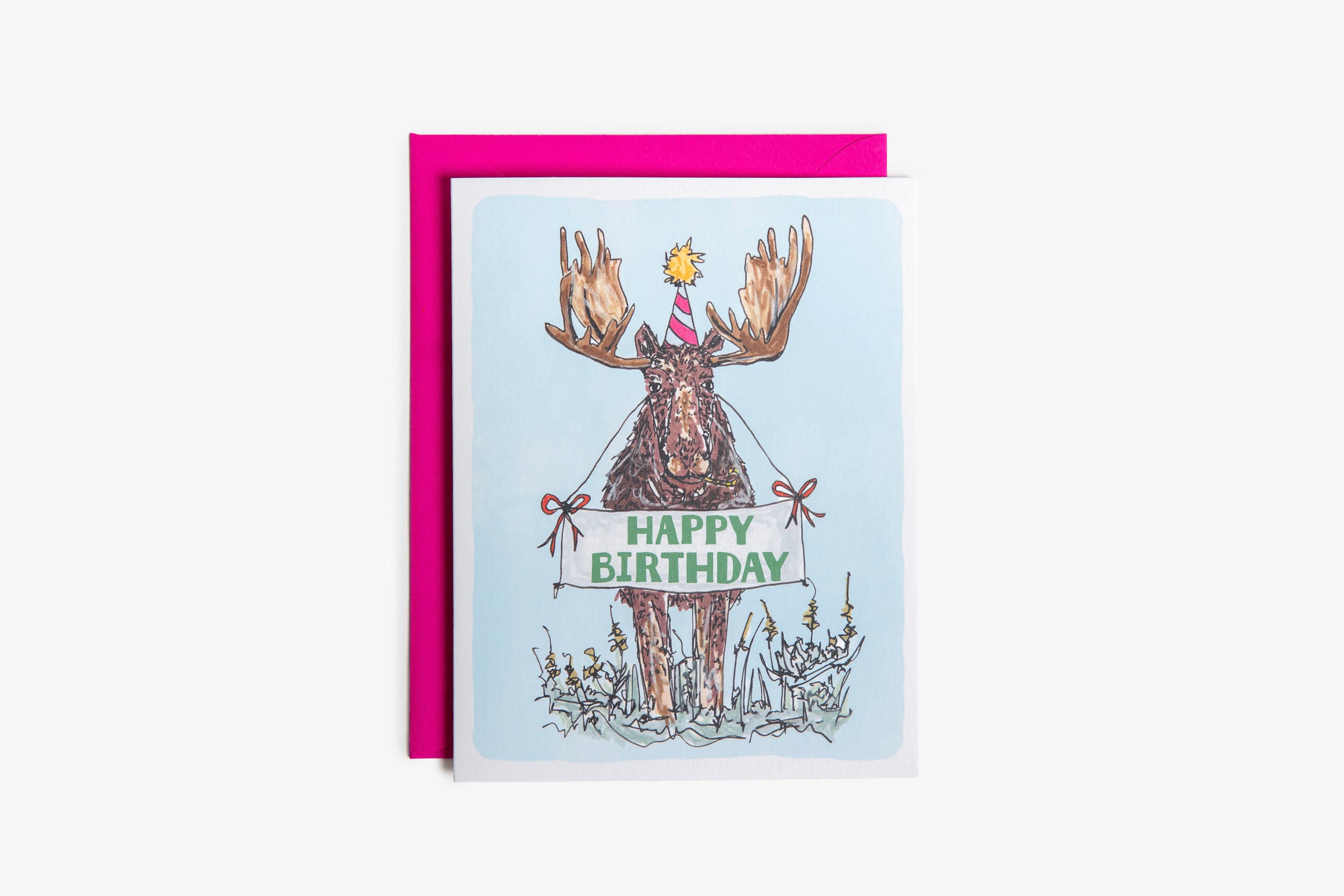Moose Happy Birthday Sign Greeting Card