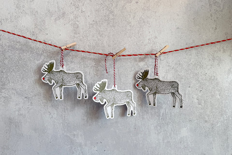 Letterpress - Red Nose Moose