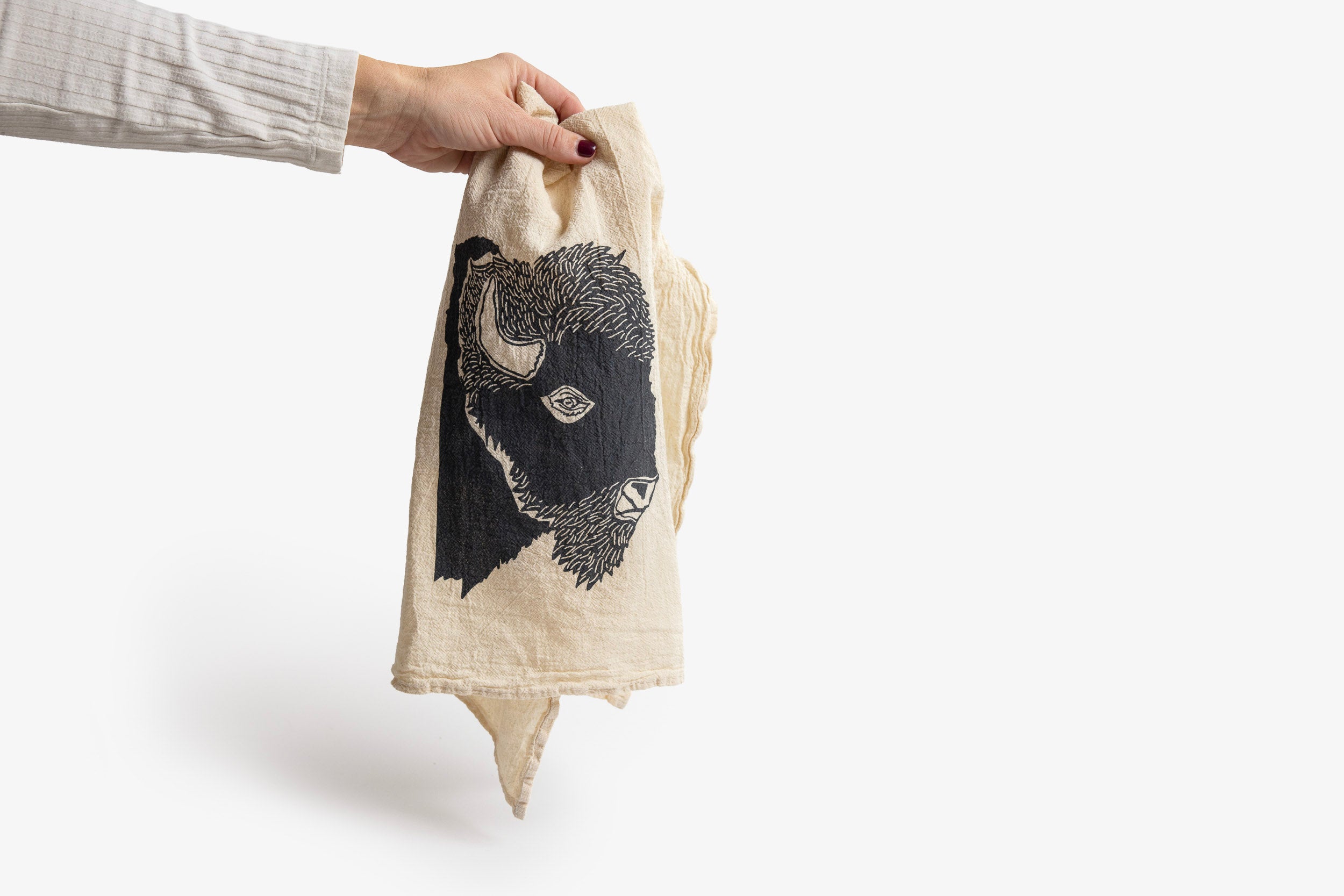 Bison Profile Tea Towel - Bird & Buffalo
