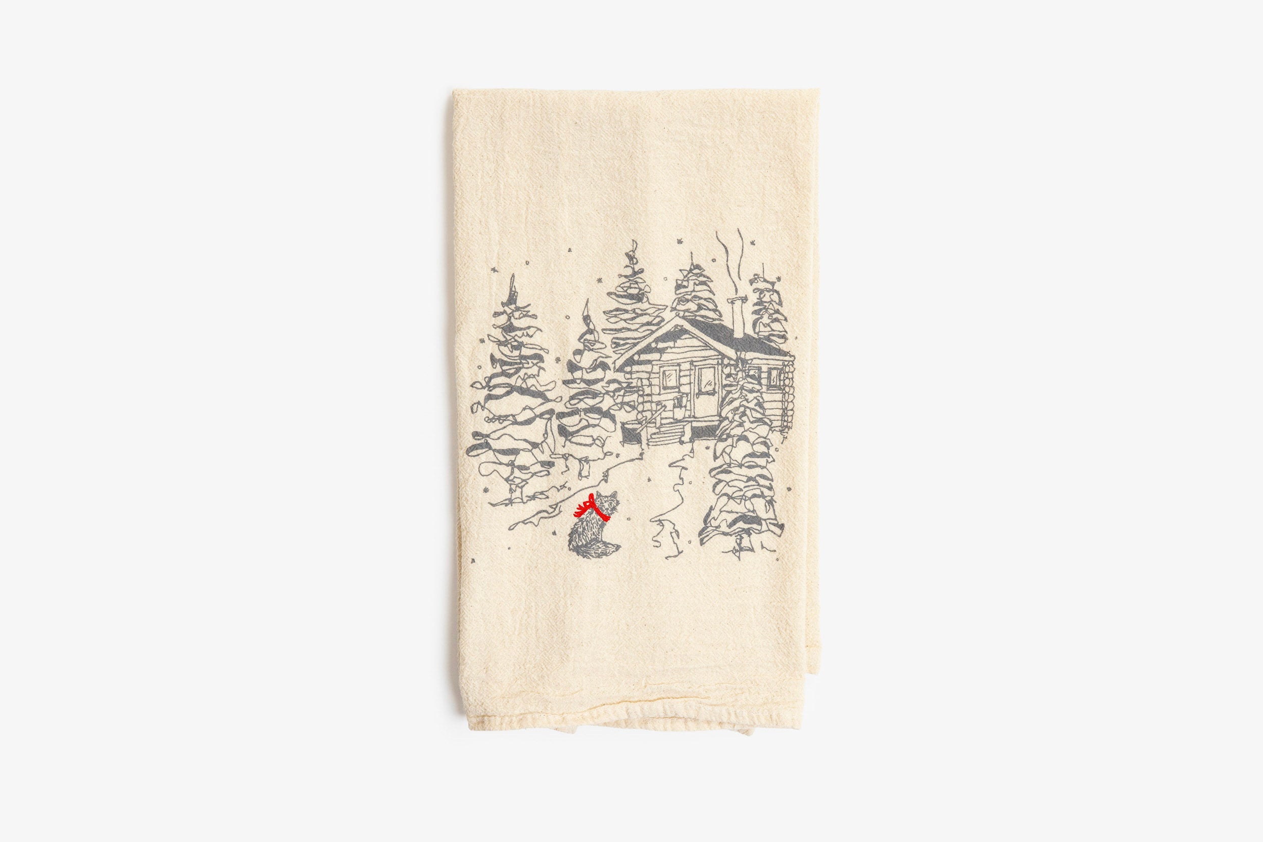 Fox at Cabin Tea Towel - Bird & Buffalo