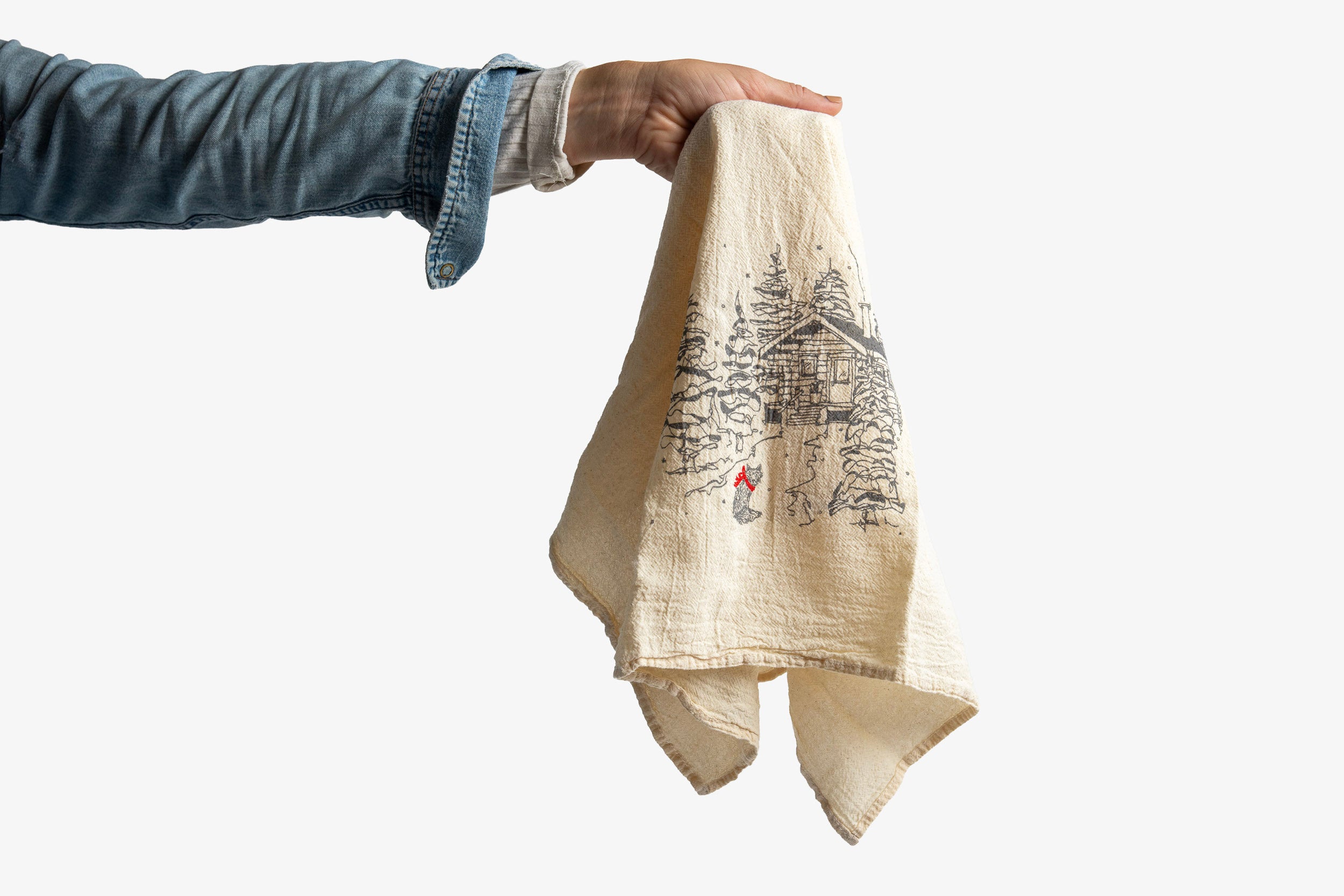 Fox at Cabin Tea Towel - Bird & Buffalo