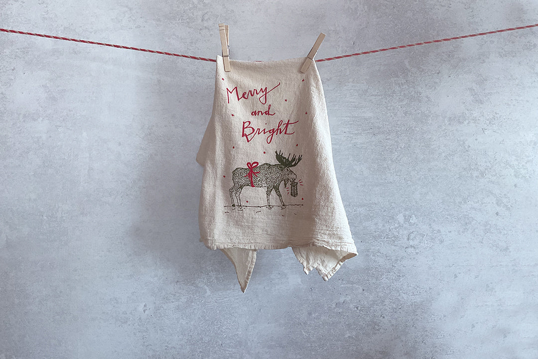 Merry Moose Tea Towel