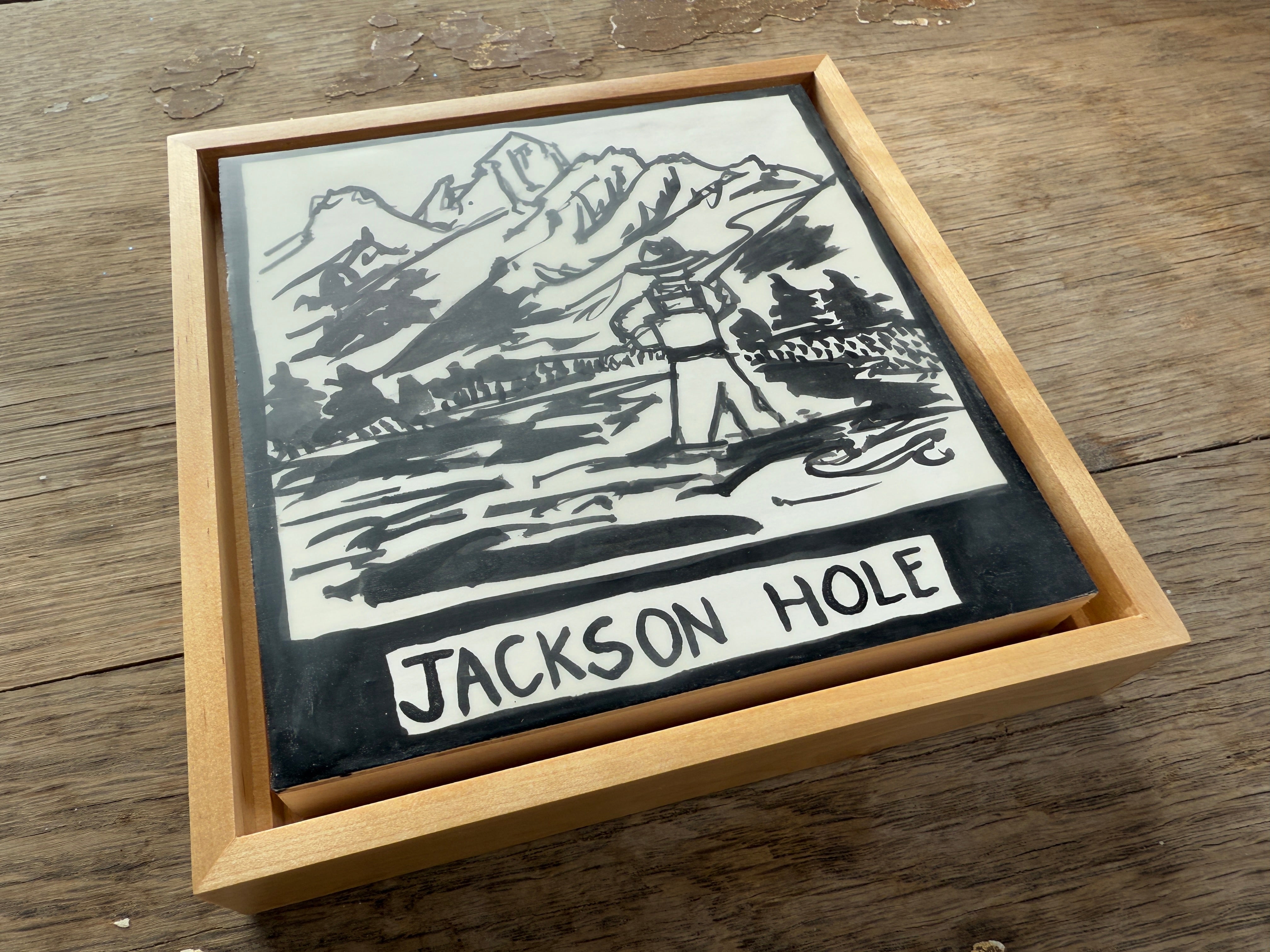 India Ink - Fisherman - Floater Frame