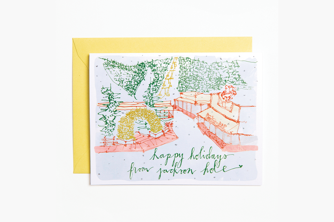 Happy Holidays from Jackson Hole Card - Bird & Buffalo