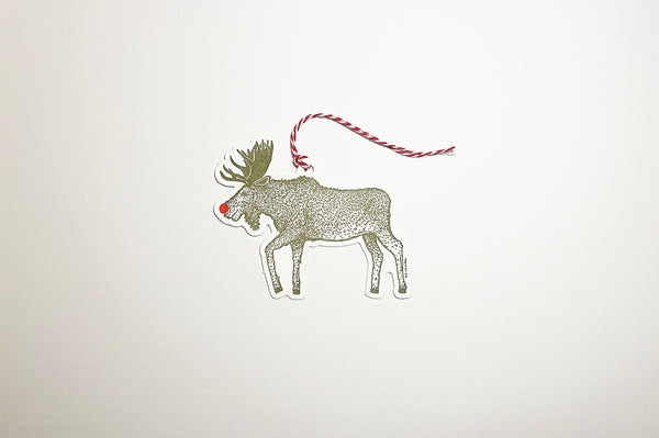 Letterpress - Red Nose Moose