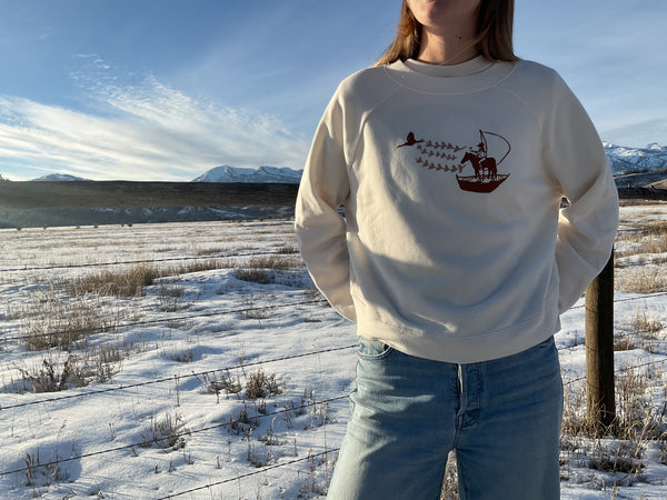 On a Boat - Womens Raglan Pullover - Bird & Buffalo