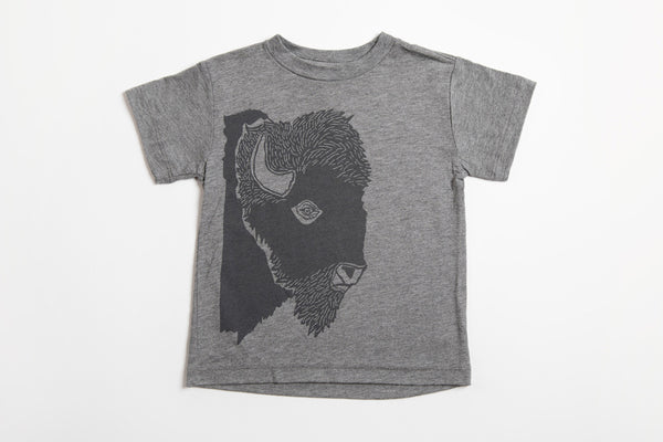 Bison Profile Design Kids Shirt - Bird & Buffalo