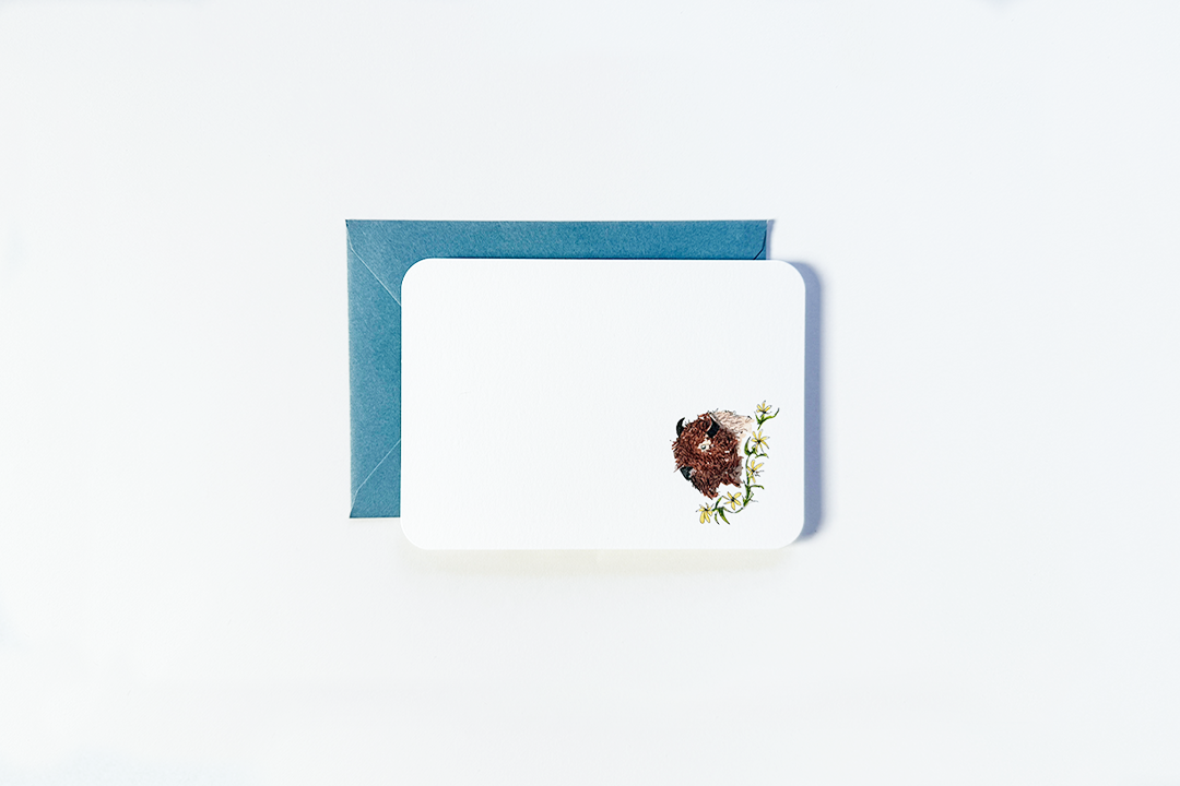 Note Card - Bird & Buffalo