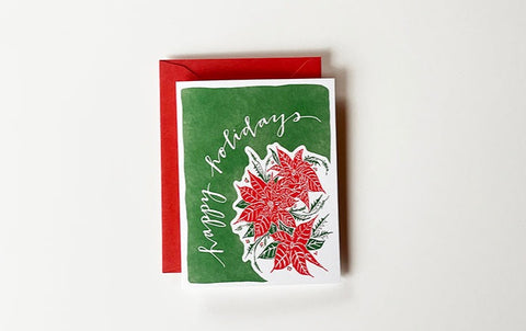 Poinsettia Happy Holiday Card