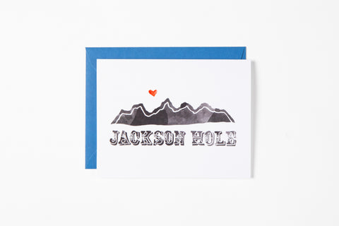 Greeting Card - Jackson Hole Mountains - Bird & Buffalo