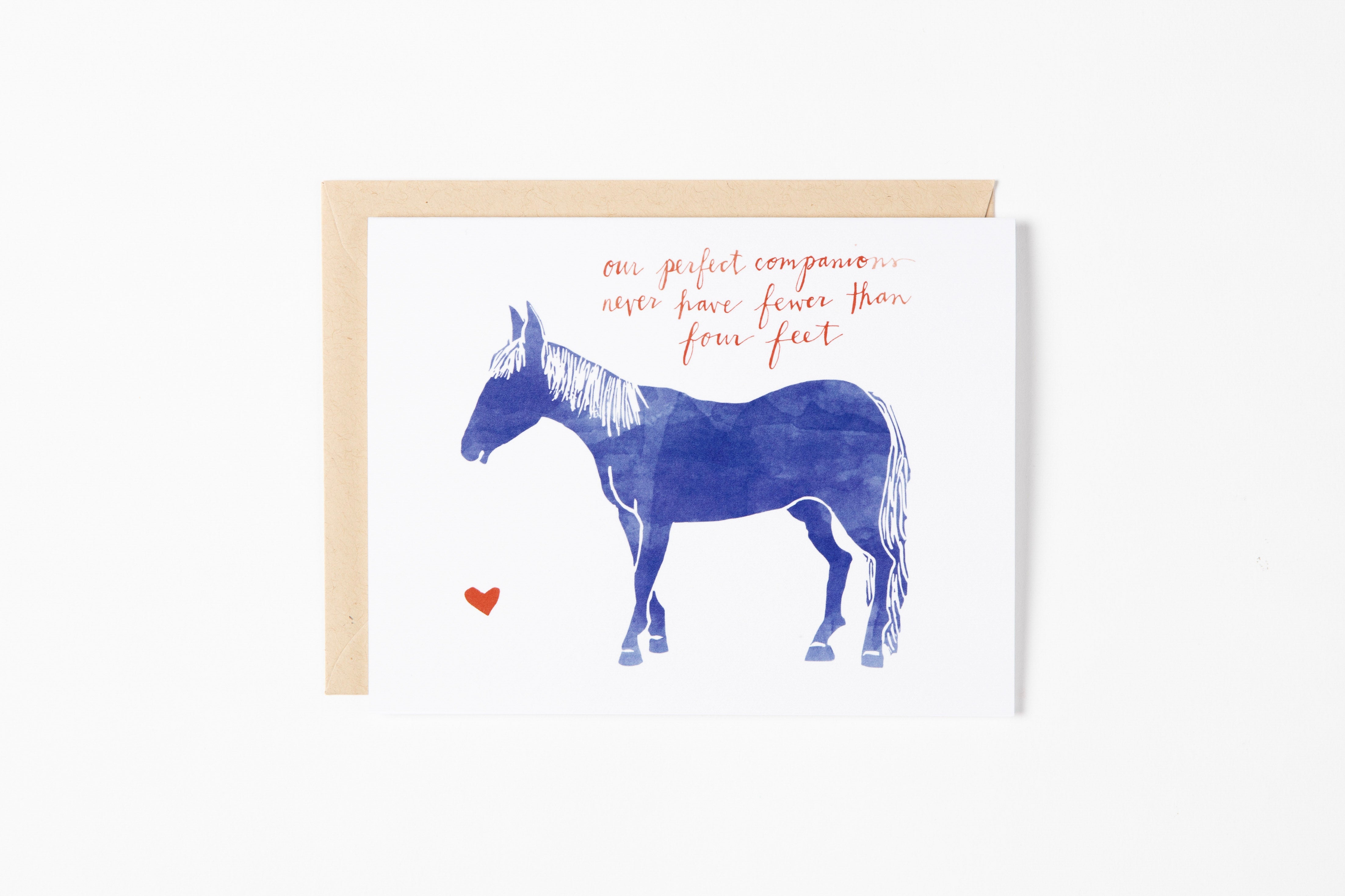Greeting Card - Horse Companion - Bird & Buffalo