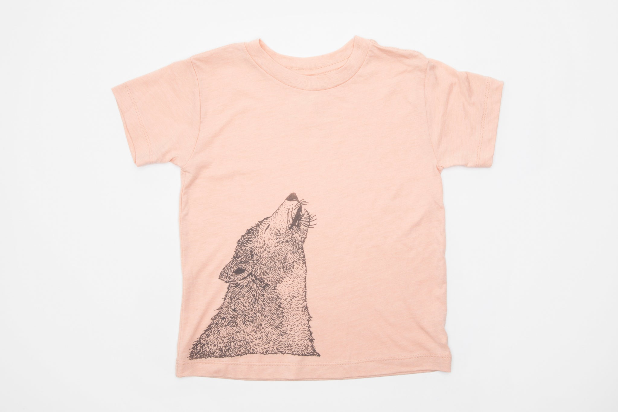 Wolf Kid's Shirt Peach - Bird & Buffalo