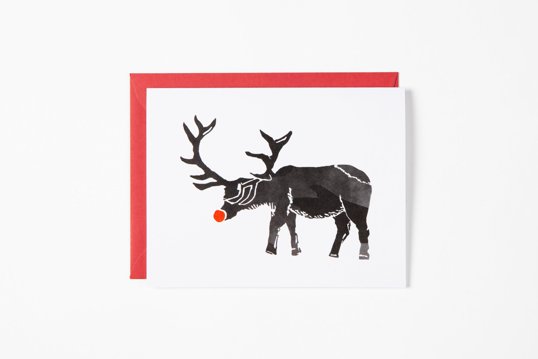 Greeting Card - Red Nose Elk - Bird & Buffalo