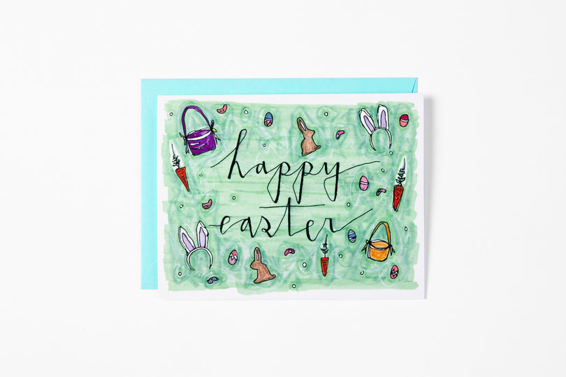 Greeting Card - Happy Easter - Bird & Buffalo