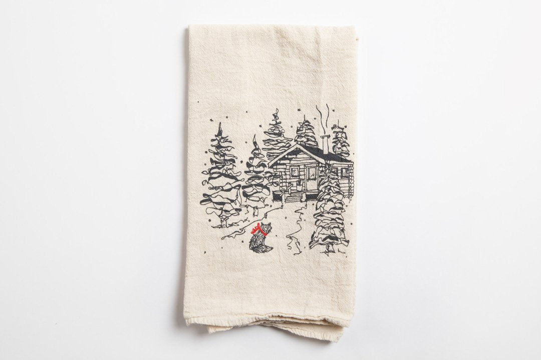 Tea Towel - Fox at Cabin - Bird & Buffalo