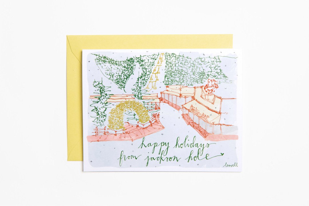 Greeting Card - Happy Holidays from Jackson Hole - Bird & Buffalo