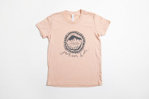 Jackson Hole Logo Kid's Shirt Peach - Bird & Buffalo