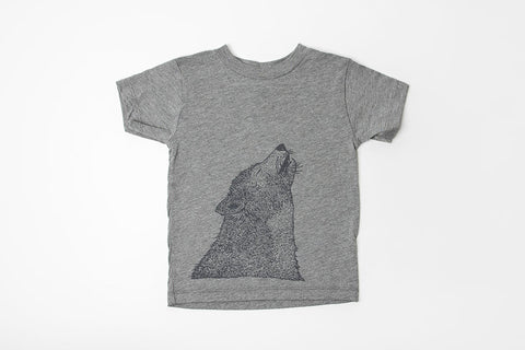 Wolf Kid's Shirt Gray