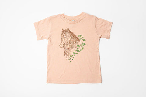 Horse Kid's Shirt Peach