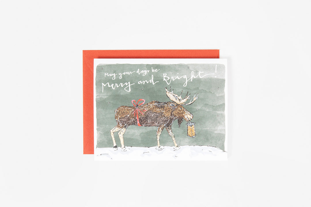 Merry and Bright Moose Card