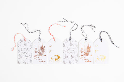Foil Gift Tag - Pick Your Own Set - Bird & Buffalo