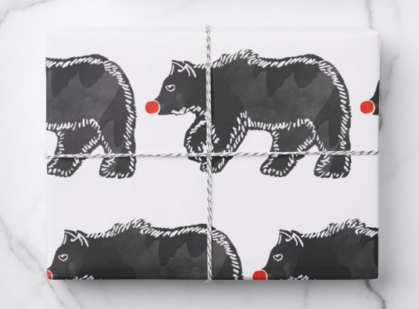 Wrapping Paper - Red Nose Animals