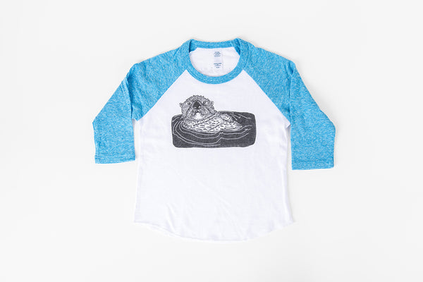Otter Kid's Baseball Shirt Blue/White