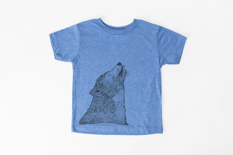 Wolf Kid's Shirt Blue