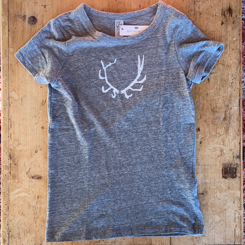 SALE - T-Shirt - White Antler - Bird & Buffalo